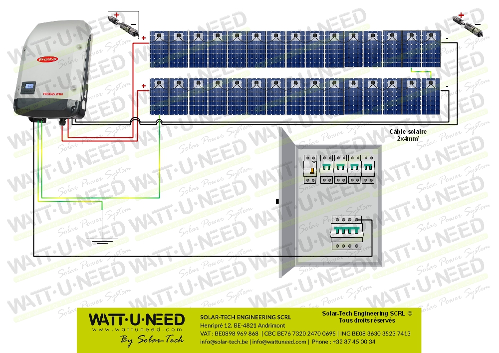 Kit 30 panneaux autoconsommation - réinjection tri 8kW sans stockage